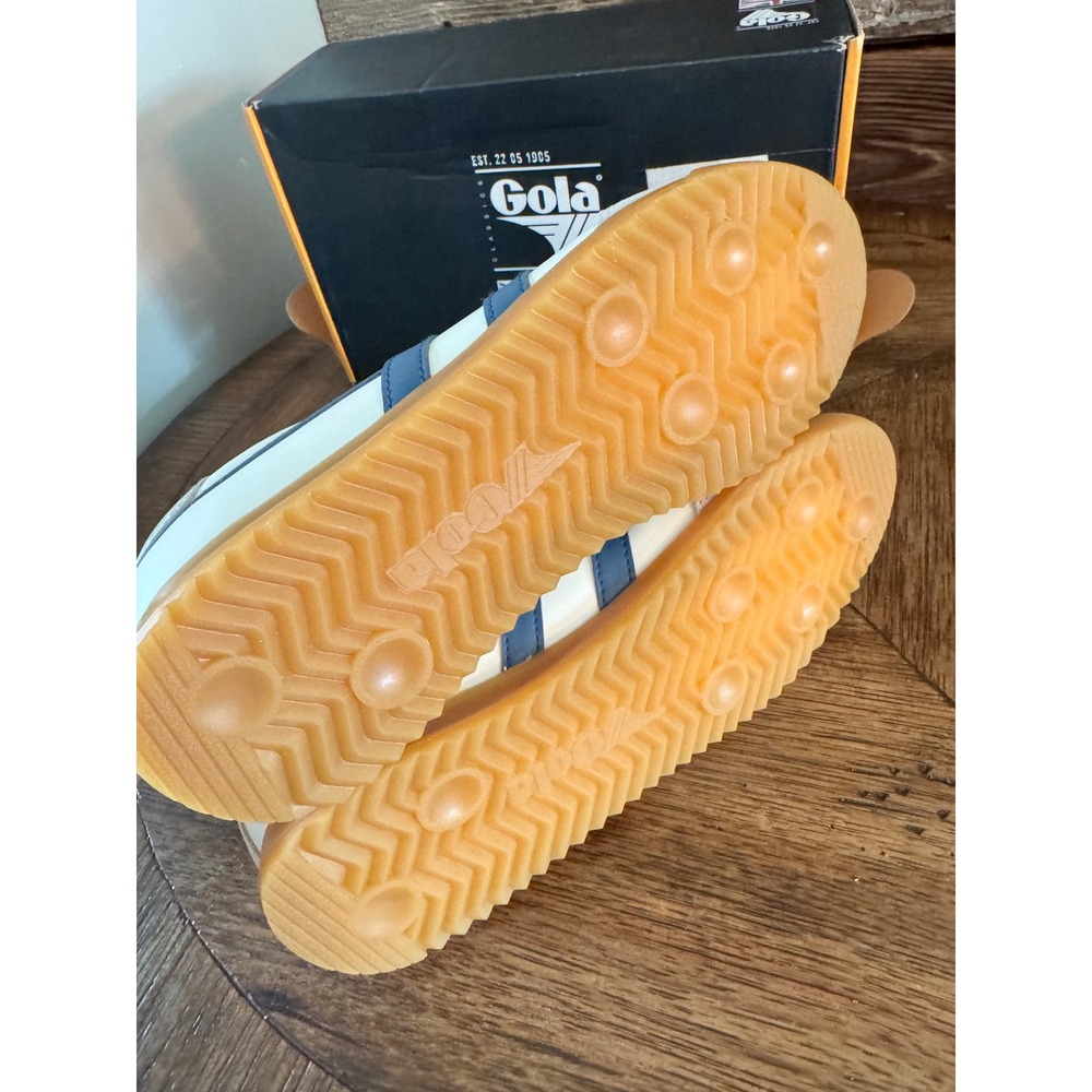Gola Torpedo Leather Sneakers Off White Moonlight Gold CLB622 Womens 7 Mens 5 - Picture 6 of 6